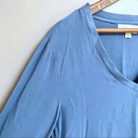 Anthropologie Cloth & Stone Blue Gray V-Neck Tunic Dress High Low Hem XS - Picture 6 of 9